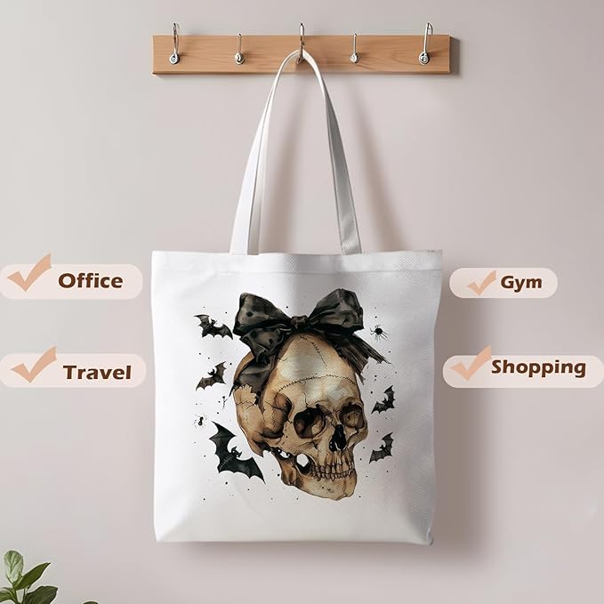 Halloween Tote Bag, Halloween Gifts for Women, Horror Tote Bag, Reusable Grocery Bags Shopping Bags