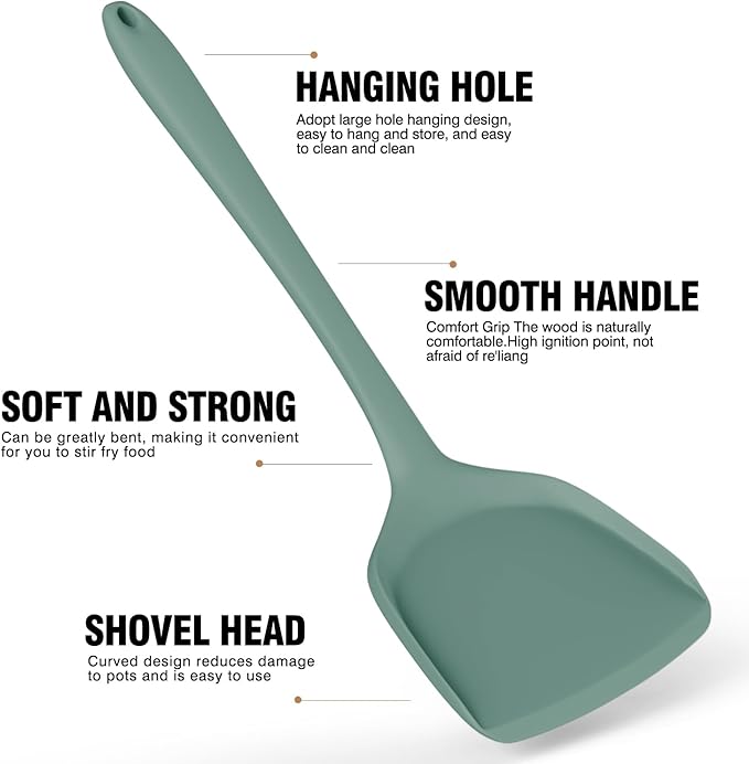 Silicone Cooking Utensils Set - 446°F Heat Resistant Silicone Kitchen Utensils,Spatula,Spoon, Kitchen Utensil Sets Gadgets Tools Set for Nonstick Cookware,Dishwasher Safe BPA FREE (Multicolor)