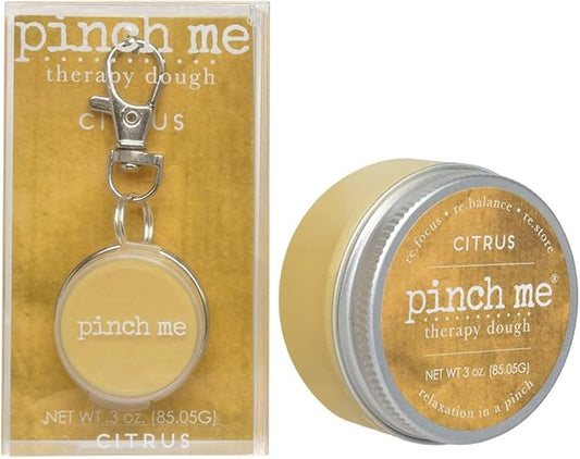 Pinch Me Therapy Dough Locket Combo - Holistic Aromatherapy Stress Relieving Putty – .3oz Clip - On Locket Scent + 3oz Dough Citrus