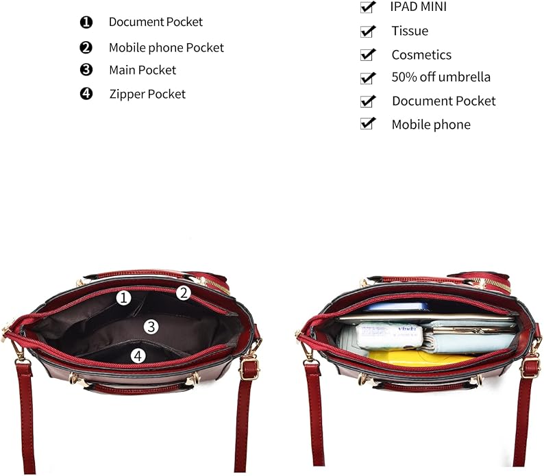 Xiaoyu Fashion Purses and Handbags for Women Ladies Crossbody Bags Top Handle Satchel Shoulder Bags Small Totes