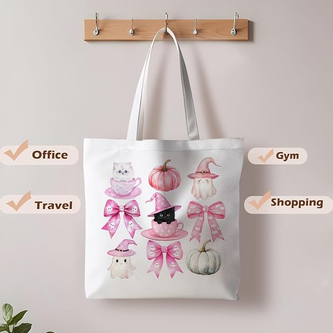 Halloween Tote Bag, Halloween Gifts for Women, Horror Tote Bag, Reusable Grocery Bags Shopping Bags