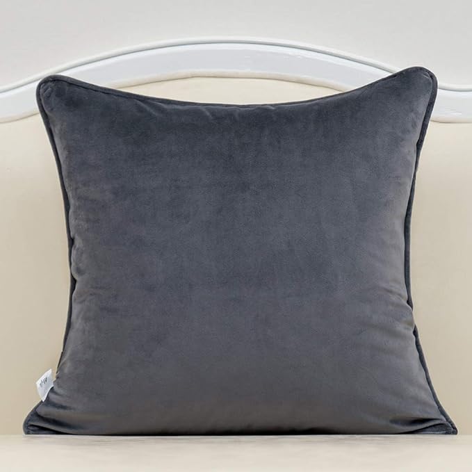 Alerfa 20 x 20 Inch Square Leaf Pillow Embroidery Cut Velvet Cushion Case Luxury Modern Lumbar Throw Pillow Cover Decorative Pillow for Couch Sofa Living Room Bedroom Car, Gray Silver