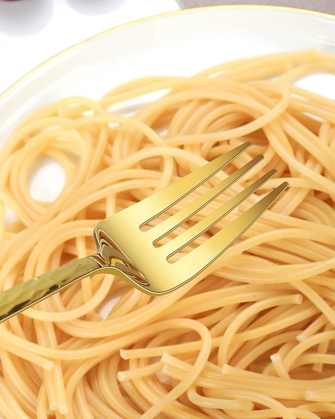 Hammered Gold Silverware Set,30 Piece Stainless Steel Flatware Set for 6,Modern Cutlery Set,Includes Spoon Fork Knives Set,Home Kitchen and Restaurant,Dishwasher Safe