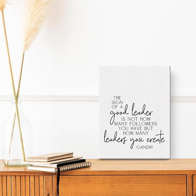 Inspirational Office Decor Boss Gifts for Mentor Entrepreneur Canvas Wall Art Framed Leader Definition Paintings Canvas Prints Poster for Home Living Room Office Wall Decor Artwork Decorative