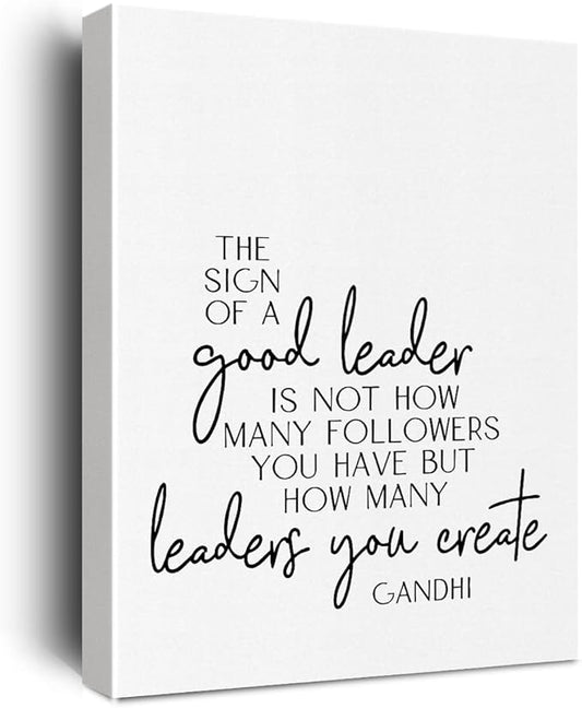 Inspirational Office Decor Boss Gifts for Mentor Entrepreneur Canvas Wall Art Framed Leader Definition Paintings Canvas Prints Poster for Home Living Room Office Wall Decor Artwork Decorative