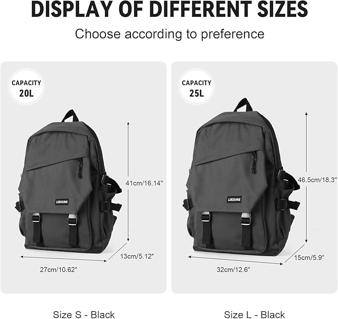 Lightweight School Bag Casual Daypack Laptop Backpack For Men Women Travel Rucksack For High School Middle Bookbag For Girls(Dark grey)