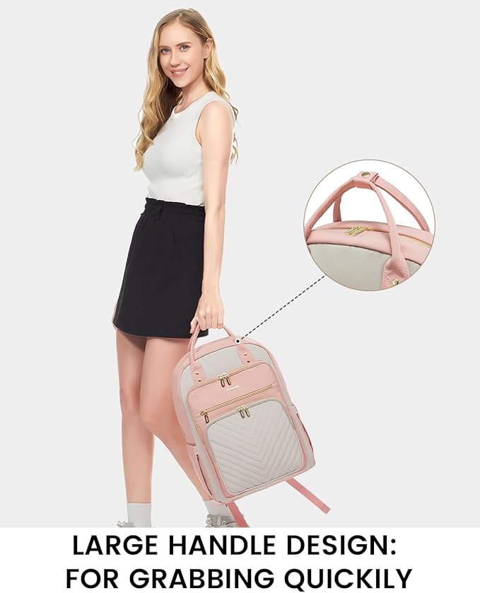 LOVEVOOK Laptop Backpack for Women, Water Resistant Travel Work Backpacks Purse Stylish Business Teacher Nurse Computer Bag with USB Charging Port, Fits 15.6" Laptop