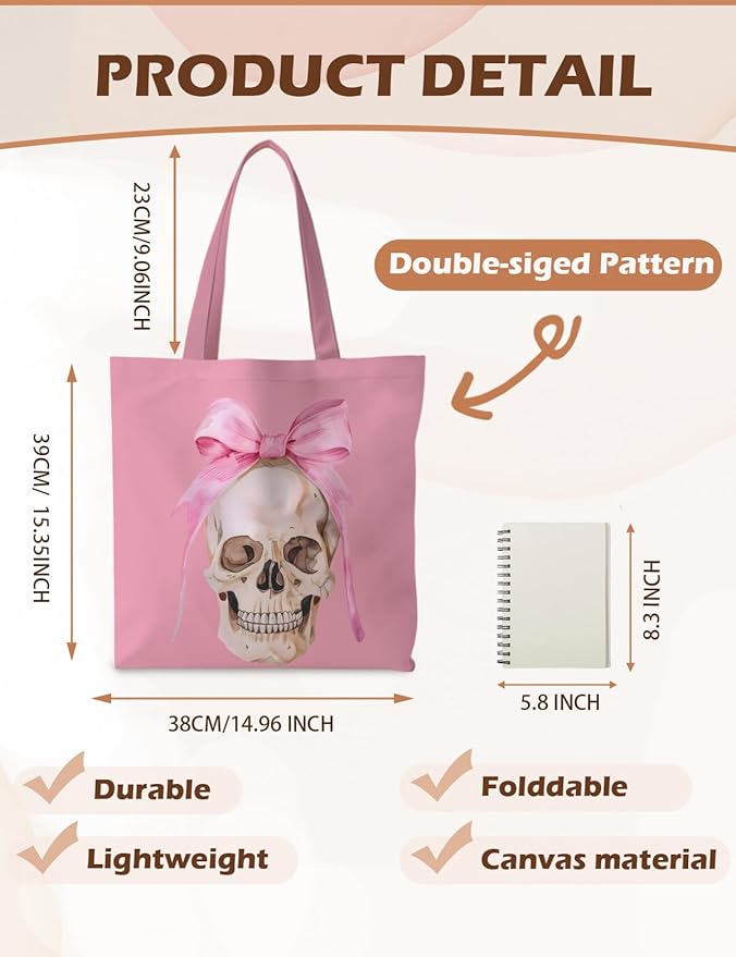 Halloween Tote Bag, Halloween Gifts for Women, Horror Tote Bag, Reusable Grocery Bags Shopping Bags