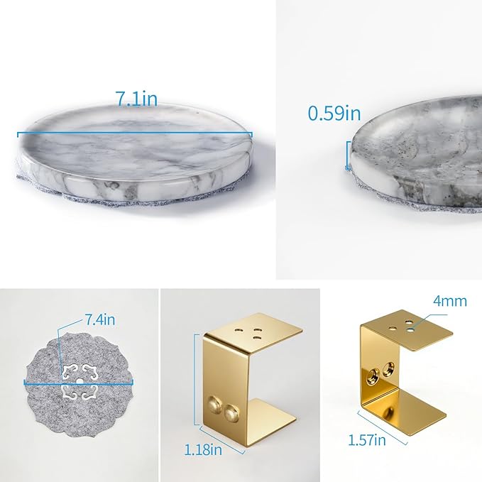 Ember Echo 7.1-Inch Natural Marble Incense Holder,Handmade Large Incense Burner for Meditation Yoga SPA, Long Incense Sticks Holder for Palo Santo/Sage/Cone/(Grey and White)