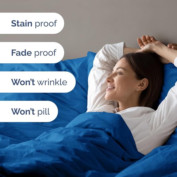 Duvet Cover Cal King Size Set - Extra Soft Cal King Size Duvet Cover 104 x 98 with 2 Pillow Shams - Hotel Luxury Easy Care and Fade Free w/Zipper Closures & Ties - Breathable Bedding Set (Royal Blue)