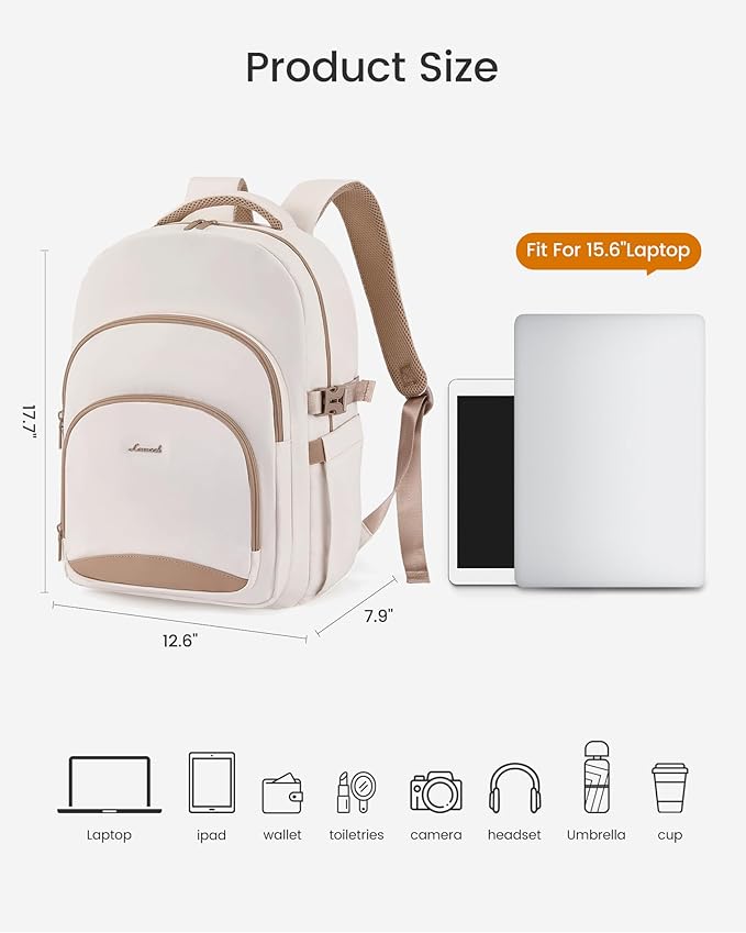 LOVEVOOK Laptop Backpack for Women, 15.6-Inch Work Backpack, Back to School Bookbag for College Student Teen Girls, Casual Personal Item Travel Bag Business Computer Daypack for Teacher Nurse, Gift