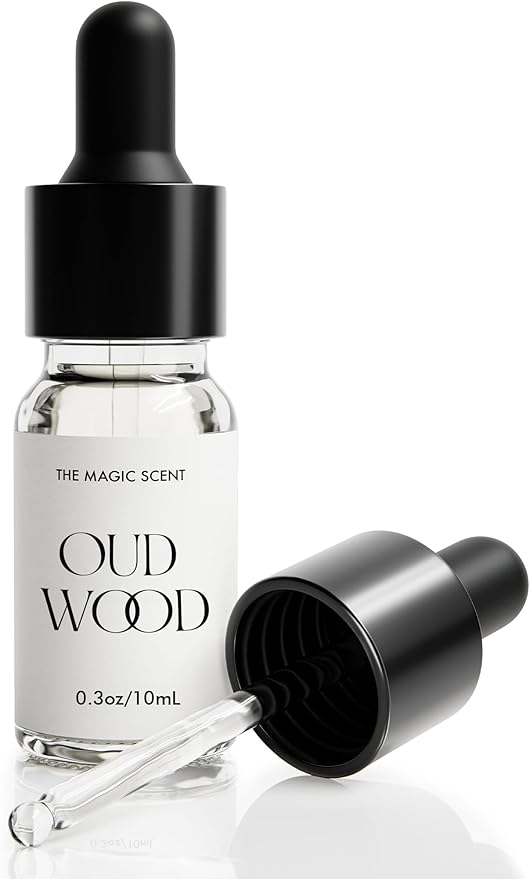 Oud Wood Home Fragrance - Cold-Air & Ultrasonic Scented Oils for Diffuser - Woody Oud & Bergamot Essential Oils for Diffusers Aromatherapy - Diffuser Scent for Home - 0.3 fl oz, 10 mL