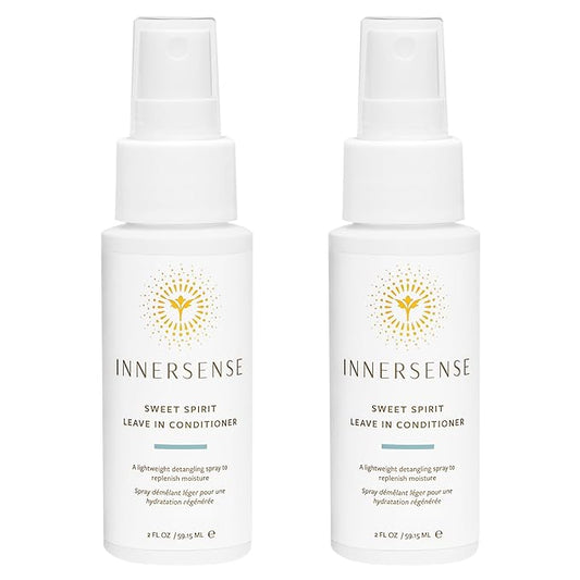INNERSENSE Organic Beauty - Natural Sweet Spirit Leave-In Conditioner | Detangling, Hydrating, Smoothing | Non-Toxic, Cruelty-Free, Clean Haircare (2 Pack - 2 fl oz | 59.1 mL each)