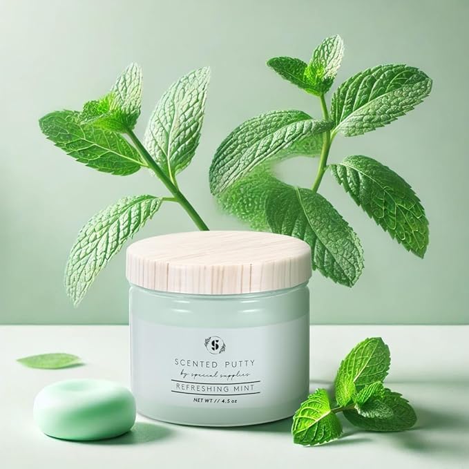 Special Supplies Scented Therapy Putty Dough - Infused with Pure Essential Oils for Aromatherapy and Meditation- Relaxation Gifts for Kids and Adults - Non-Stick (Refreshing Mint (4.5 oz))
