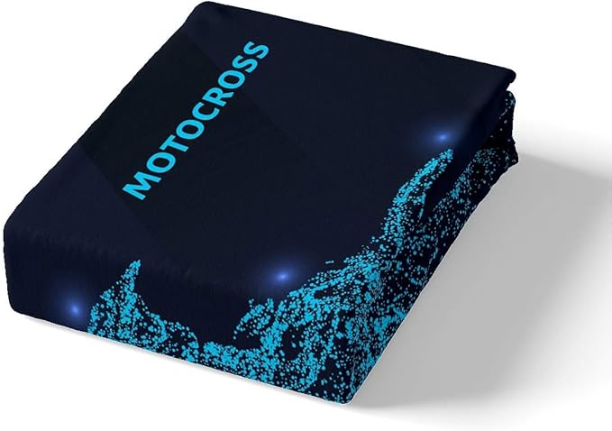 Feelyou Dirt Bike Duvet Cover Set Motocross Racer Bedding Set for Kids Boys Teens Racing Motorcycle Comforter Cover Set Extreme Sports Quilt Cover Motorbike Bedding Decoration Full Size Blue