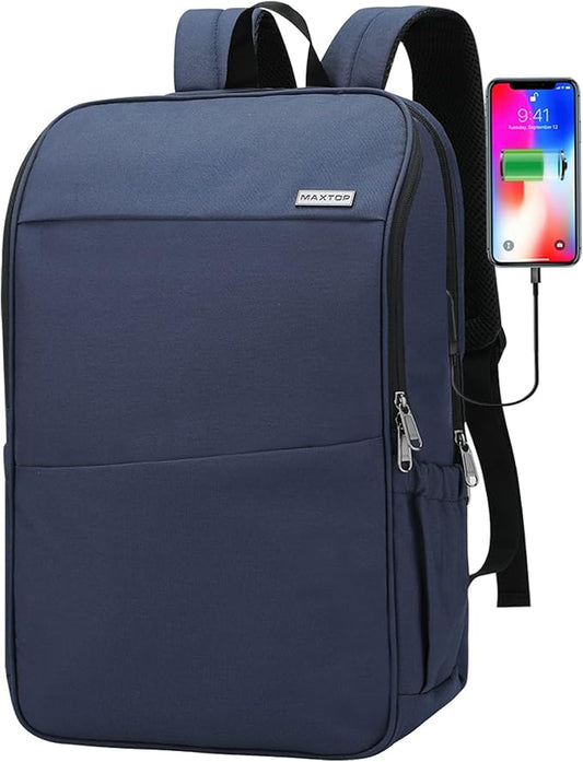 MAXTOP Deep Storage Laptop Backpack with USB Charging Port[Water Resistant] College School Computer Bookbag Fits 17 Inch Laptop