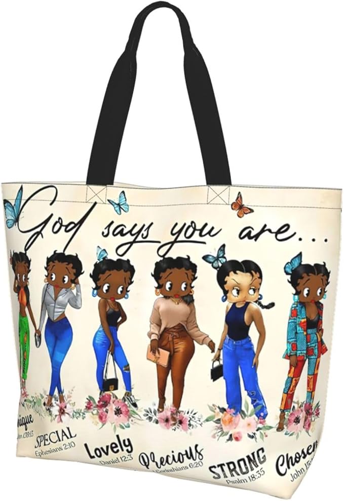 Tote Bag For Women African American Tote Bag Shoulder Handbag Black Queen Women Casual Shoulder Bag ，Premium Quality