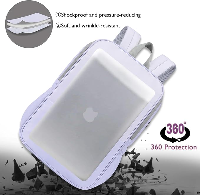 MAXTOP Deep Storage Laptop Backpack with USB Charging Port[Water Resistant] College Computer Bookbag Fits 16 Inch Laptop