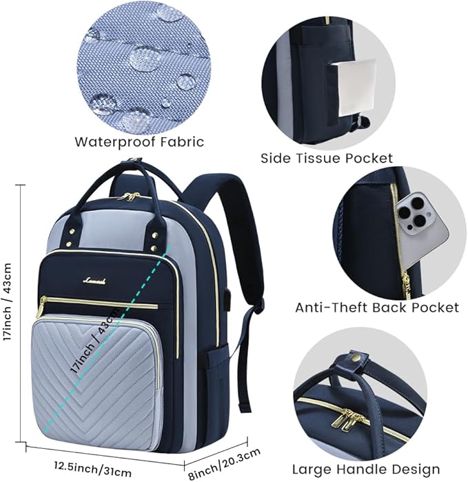LOVEVOOK Laptop Backpack for Women,15.6 Inch Laptop Computer Bag Travel Backpack Purse,Waterproof Work Business Backpack