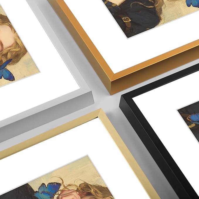 Golden State Art 16x20 Picture Frame 3 Pack - Aluminum Frames with 11x14 Removable Mats & Real Glass, Display 16x20 Posters or 11x14 Photos - Black Gallery Wall Frames for Home Office Decor