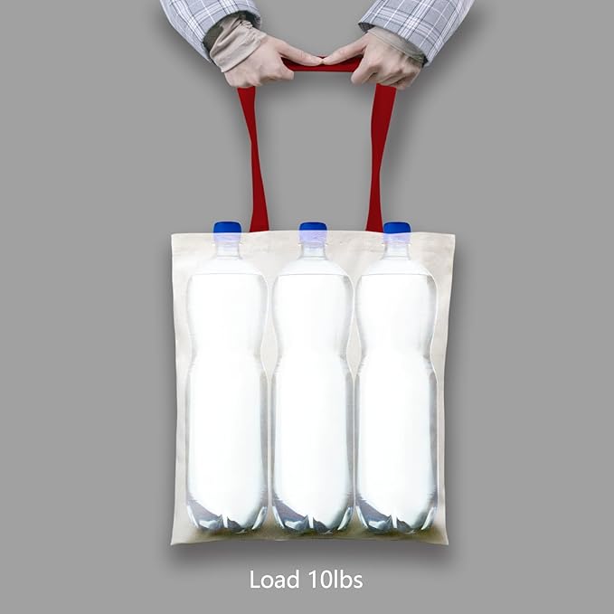 TOPDesign 6-Pack Economical 16"x15" Cotton Tote Bag, Lightweight Medium Reusable Grocery Shopping Cloth Bags, Suitable for DIY, Advertising, Promotion, Gift, Activity