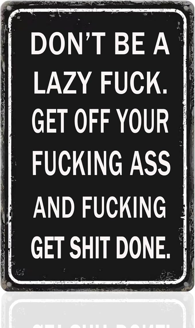 Masleo Gym Sign 8x12 inches Funny Motivational Poster Tin Sign for Home Decor