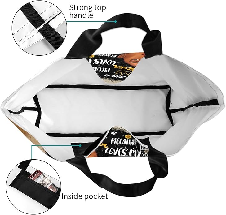 IAGM Women Tote Bags African American Woman Shoulder Bag Afro Black Girl Magic Satchel Handbags For Shopping,Work,Grocery,Gym