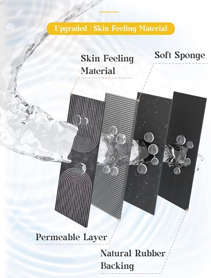 MontVoo -Bath Mat-Non Slip Thin Bathroom Rugs Fit Under Door- Quick Dry Absorbent Faux Suede Surface Grey Bathroom Floor Mats-Shower Rug for in Front of Bathtub Shower Dark Grey Arched 16x24