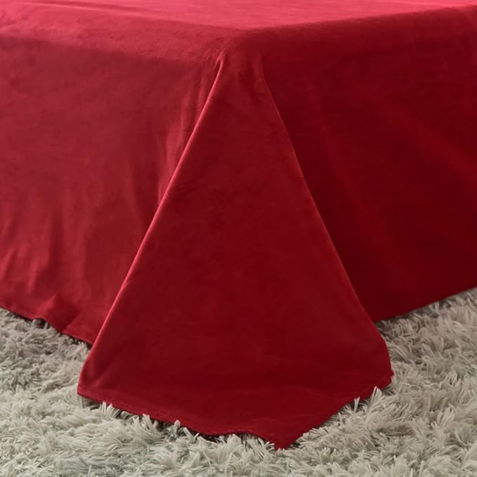 MorroMorn 5 PCS Shaggy Duvet Cover Bedding Set - Fluffy Comforter Cover Long Faux Fur Luxury Ultra Soft Cozy (Dark Red, King/California King)