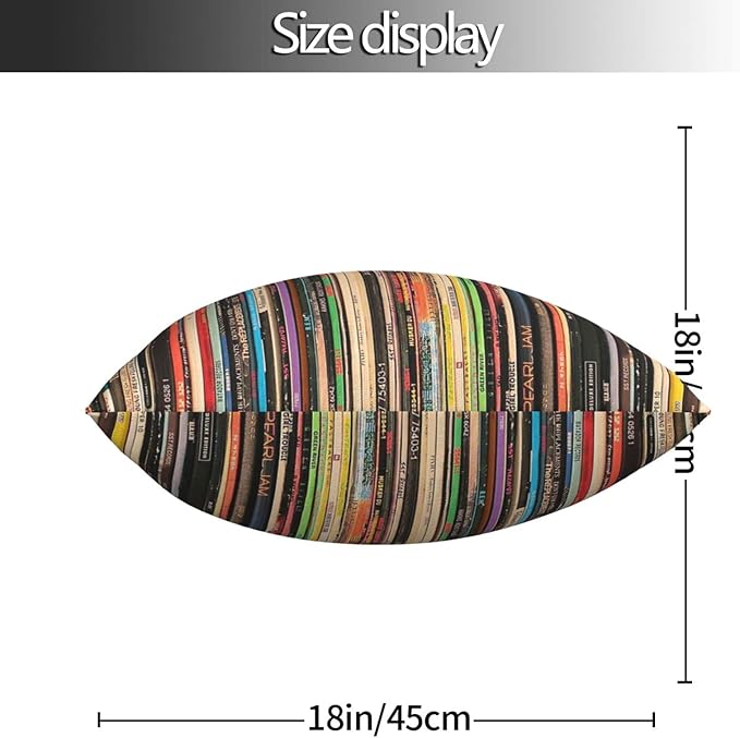 Classic Alternative Rock Records Square Pillow Case Throw Pillow Covers Decorative Pillowcase Cushion Cover with Car Couch Sofa Chair Bed Living Room 18x18 Inch