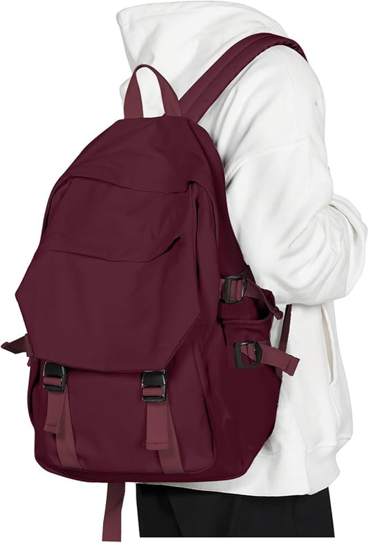 Lightweight School Bag Casual Daypack College Laptop Backpack for Men Women Water Resistant Travel Rucksack for Sports High School Middle Bookbag for girls(Red)