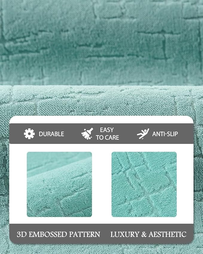 AMOAMI-Bath Mat-Absorbent Quick Dry Bathroom Floor Mats-Washable Rubber Backing Bath Mats for Bathroom Rugs Fit Under Door-Bath Rug for in Front of Sink Bathtub Shower Room, Lake 20''x32''