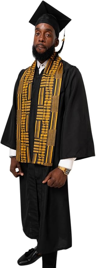 Dupsie's 1pc Kente African Print Graduation Stole, Made in Africa Black History, Festivals, Cultural, HBCU, Graduate, Schools
