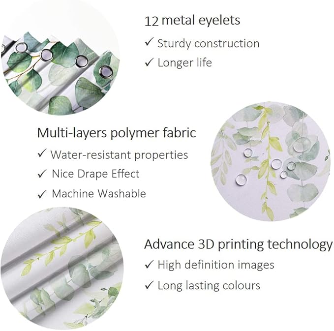 Bohemian Bathroom Curtain Colorful Boho Floral Print Beautiful Bright Polyester Fabric Cloth Shower Curtain for Bathroom Decoration, 72"x72"