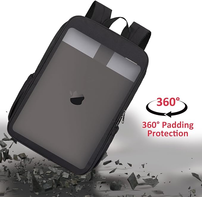 MAXTOP Deep Storage Laptop Backpack with USB Charging Port[Water Resistant] College Computer Bookbag Fits 15 Inch Laptop Black