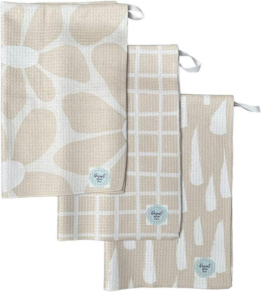 || 3 Pack Double Sided|| Not Your Ordinary Kitchen Towels || Dish Towel || Waffle Weave Microfiber || Highly Absorbent || Hanging Loop || Dish Cloths ||Designer Prints