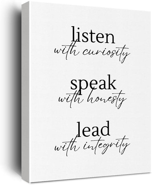 Inspirational Canvas Wall Art Framed HR Office Decor Paintings Canvas Prints Motivational Poster for Home Office Living Room Bedroom Kitchen Cafe Restaurant Garage Wall Decor Artwork Decorative