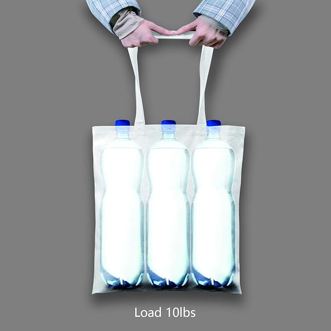 TOPDesign 24-Pack Economical 16"x15" White Cotton Tote Bag, Lightweight Medium Reusable Grocery Shopping Cloth Bags, Suitable for DIY, Advertising, Promotion, Gift, Activity