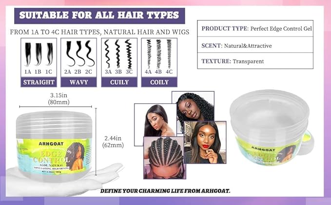 Edge Control Perfect Performance Long Lasting No White Residue Extreme Strong Hold High Shining with Aloe Natural Formula Hair Gel for Women, 6.53 Ounces (PACK OF 1)