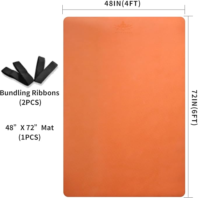 Hatha Yoga Large TPE Yoga Mat 6'x4'x1/2" Extra Thick Non-Slip Exercise Mat - for Yoga Pilates & Home Gym Workouts