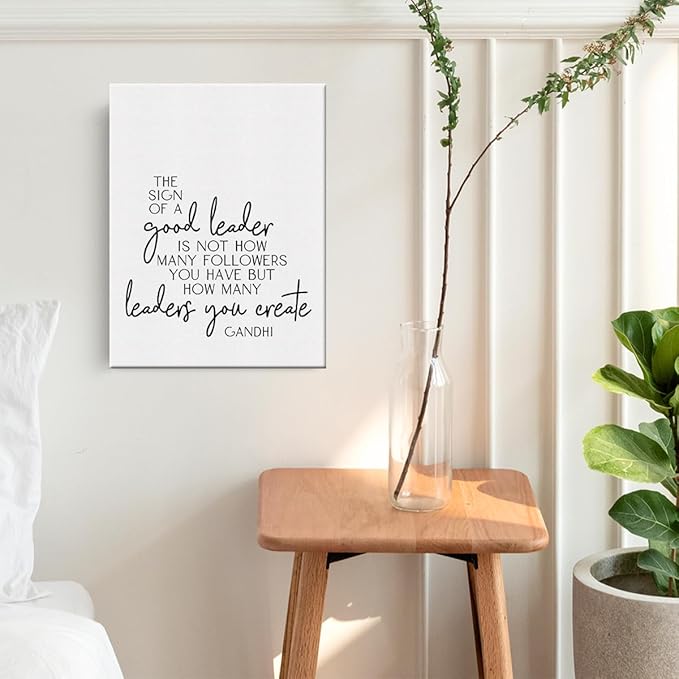 Inspirational Office Decor Boss Gifts for Mentor Entrepreneur Canvas Wall Art Framed Leader Definition Paintings Canvas Prints Poster for Home Living Room Office Wall Decor Artwork Decorative