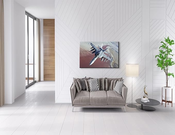 Aviation Decor Boeing EA-18G Growler Jet Poster Plane Wall Art Aviation Pictures Airplane Wall Decor Airplane Posters for Boys Room Military Art for Boys Room Bedroom Ready to Hang (28''Hx40''W)