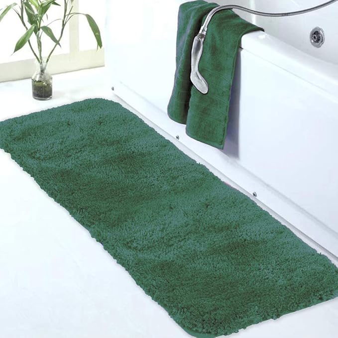 Walensee Large Bathroom Rug (24 x 60, Hunter Green) Extra Soft and Absorbent Shaggy Bath Mat Machine Washable Microfiber Non Slip Luxury Floor Mat