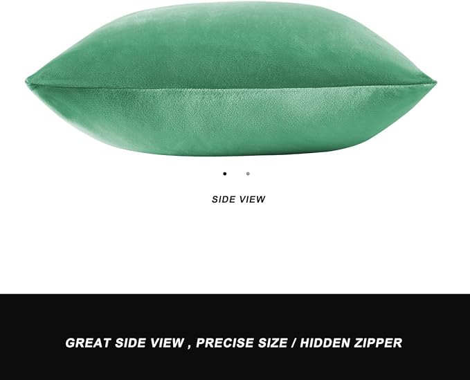 GIGIZAZA Decorative Throw Pillow Covers 18 x 18,Mint Turquoise Soft Pillow Covers Velvet,Set of 4 Decor Square Cushion Covers