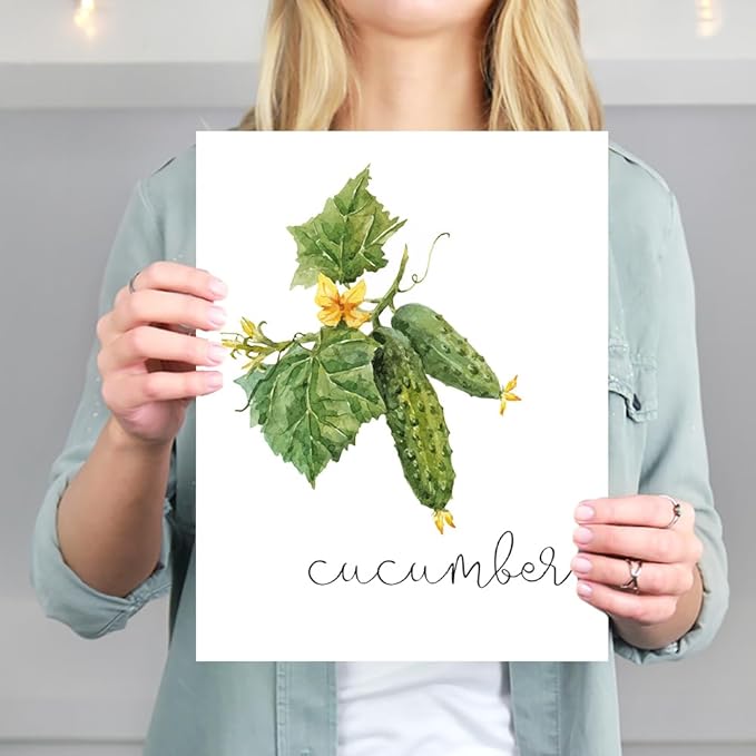 Kitchen Wall Decor Art Prints - Botanical Prints - (Set of 6) - Unframed - 8x10s | Flower Wall Décor | Kitchen Wall Décor | Vintage Wall Décor | Botanical Wall Art | Aesthetic Wall Décor