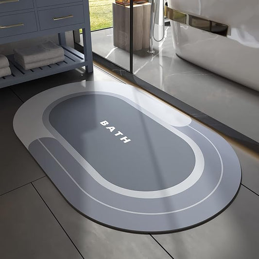 MontVoo Bath Mat - Non Slip, Quick Dry, Stain Resistant Bath Mat Rug for Bathroom Floor - Easy Care Shower Rug for Outside Bathtub - 24"x35" Blue