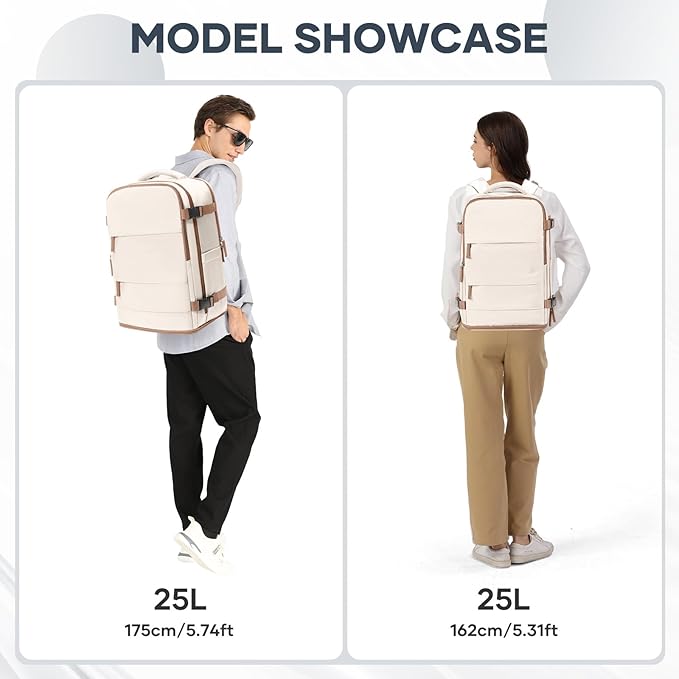 coowoz Travel Backpack For Women Men,Carry On Backpack,Hiking Backpack Outdoor Sports Rucksack Casual Daypack travel essentials(Beige Brown)