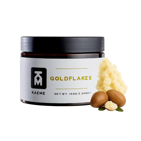 Kaeme Goldflakes Whipped Shea Butter For Men and Women Made with Raw Organic African Shea Body Butter with Natural Coconut Oil Deep Moisturizer for Skin Hair and Scalp and Skincare (10.5oz/300g jar)