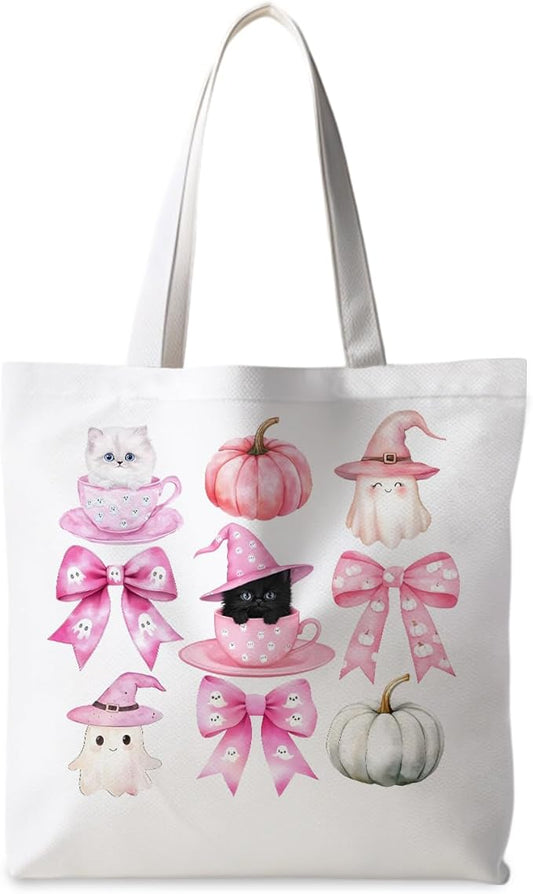 Halloween Tote Bag, Halloween Gifts for Women, Horror Tote Bag, Reusable Grocery Bags Shopping Bags