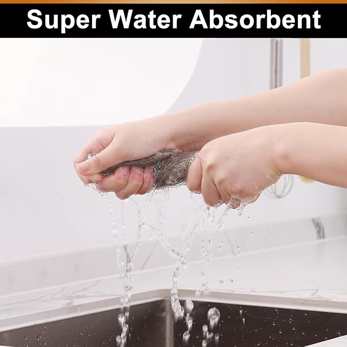 Homaxy 100% Cotton Waffle Weave Dish Cloths - 8 Pack Soft and Absorbent Dish Towels - 12 x 12 Inches Quick Dry Dish Rags - Brown